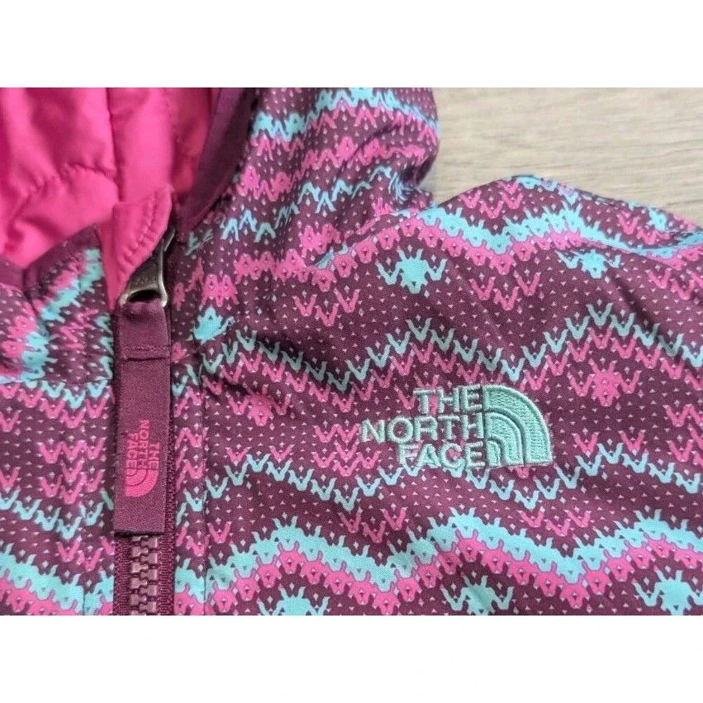The North Face Baby Reversible Jacket Aztec Girls Sz 12-18 Months Purple